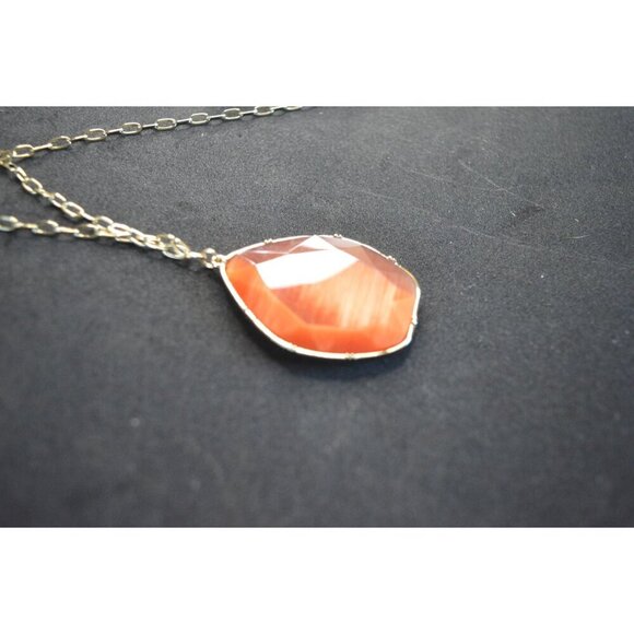 14th & Union Gold Necklace With Faceted Orange Pendant - Picture 5 of 5